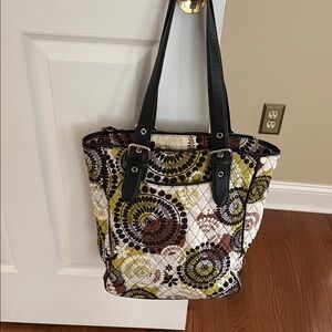 Vera Bradley Multicolor Spiral Tote with Black Handles